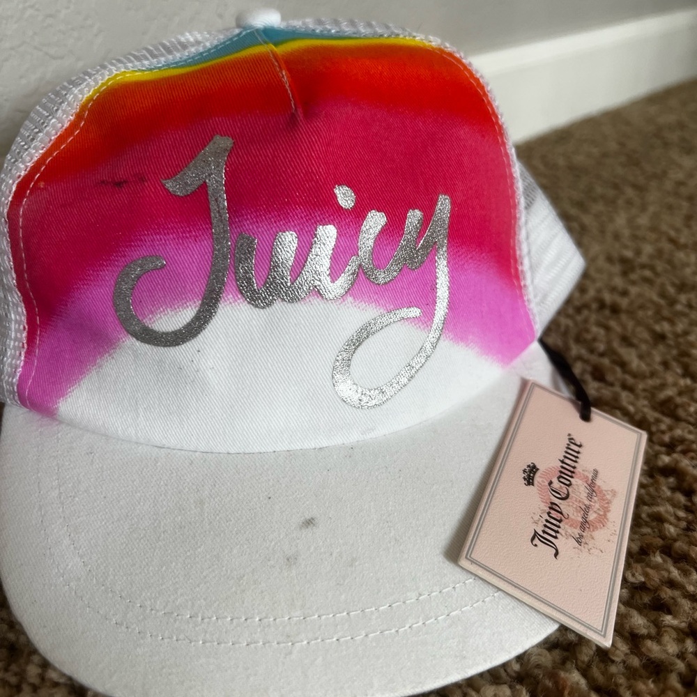 NWT Juicy Couture Adjustable Rainbow Cap